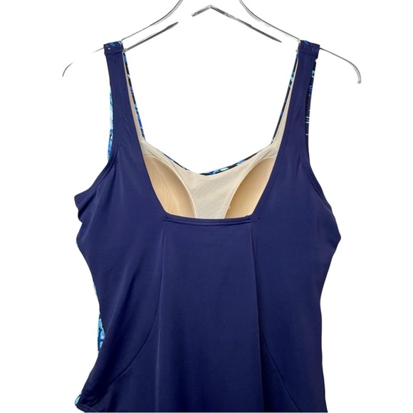 Swimsuits For All Chlorine Resistant Blue Square Neck One Piece Swimsuit Sz 18 - Picture 11 of 15